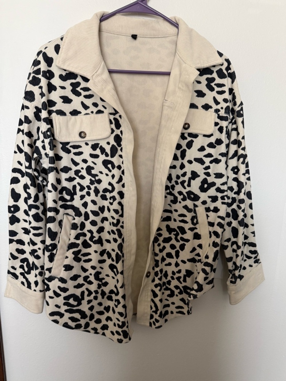 Chic Leopard Print Oversized Jacket